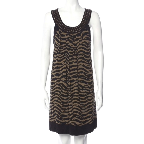 Michael Kors Bushed Tiger Camouflage Stripe Dress Size Small - Picture 2 of 12